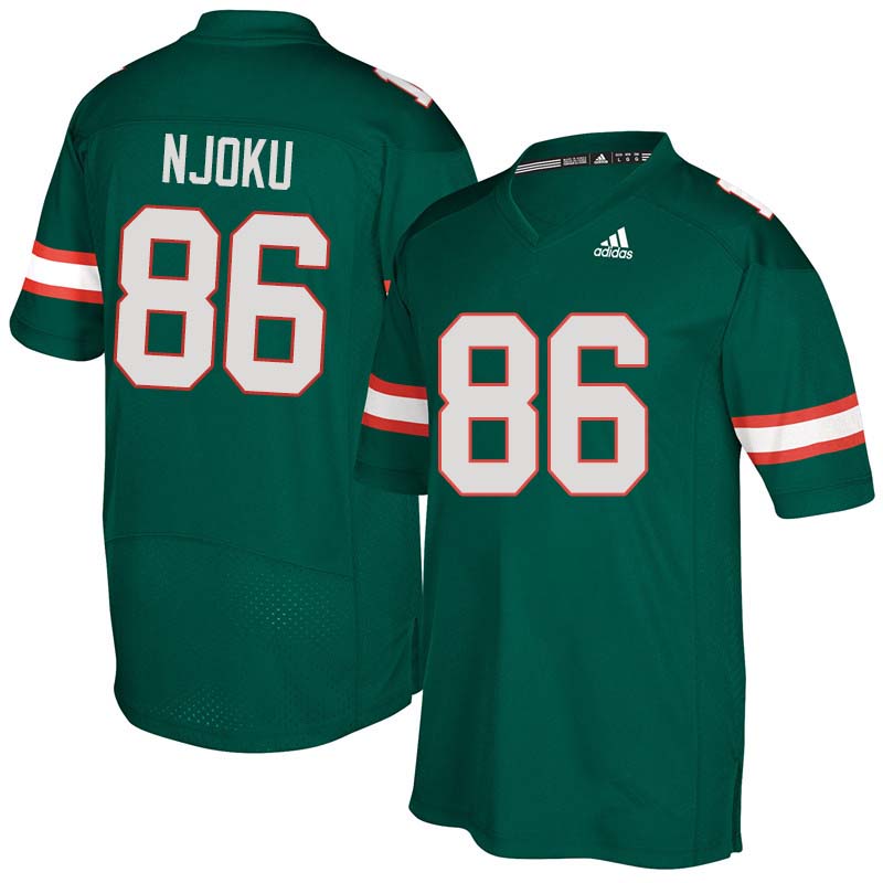 Adidas Miami Hurricanes #86 David Njoku College Football Jerseys Sale-Green
